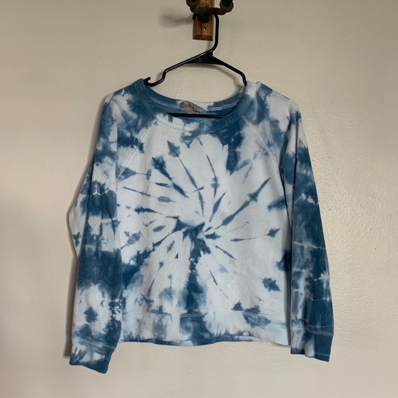 Everlane Tops - Indigo Tie-Dyed Lightweight French Terry Crew